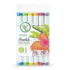 GENERICO - Ohuhu Honolulu Setx6 marcadores de alcohol colores básicos