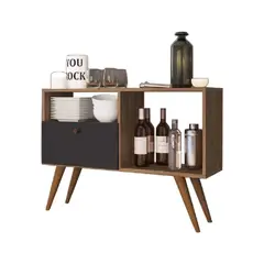 GENERICO - Bar Vintage Emilio Marrón y Negro R&R MUEBLES