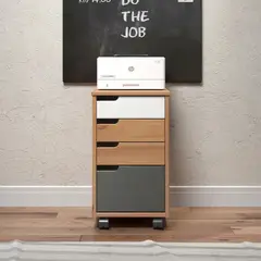 GENERICO - Archivador Moderno Natsumi Marrón Blanco y Negro R&R MUEBLES