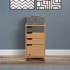 GENERICO - Archivador Moderno Natsumi Marron y Negro R&R MUEBLES