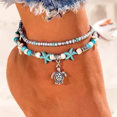 GENERICO - Pulsera De 2 Capas para tobillo - Joyería Tobillera De Verano