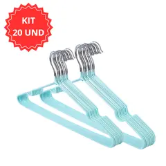 GENERICO - 20 ganchos colgadores perchas de ropa VERDE