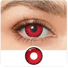 GENERICO - Lente de Contacto Halloween Color Rojo Uso Anual