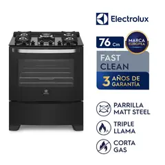 ELECTROLUX - Cocina con Vidrio Templado de 5 Quemadores Negra 76GS-CL