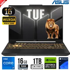 ASUS - Laptop TUF FX607VU-RL091, Intel Core i7-13va Gen, Ram 16GB, SSD 1TB,RTX 4050 6GB,15.6 FHD,WIN11