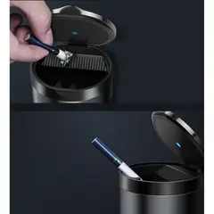 BASEUS - Cenicero de lujo luz led aleación de aluminio auto camioneta