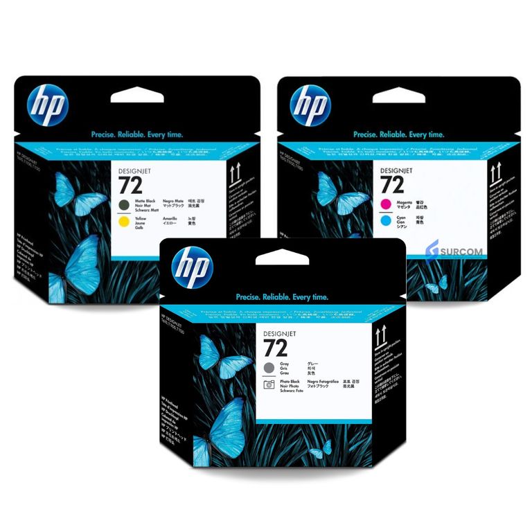 Kit Cabezal 72 Mate Black/Amarillo, Gray/Photo Black, Magenta/Cian