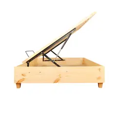 MUEBLES MACRUMO - Tarima Fija Ancha + Sistema Espacio de Pino de 1.5 plz