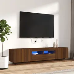 TU MESITA - Mueble de TV Jack con luces LED color Marrón 3 puertas