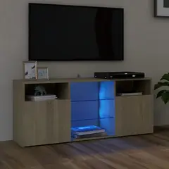 TU MESITA - Muebles de TV Niburu con luces LED color Macadamia