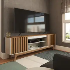 TU MESITA - Mesa de TV Moderna Leonor color MarrónBlanco