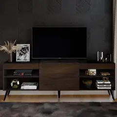 TU MESITA - Mesa de TV Moderna Aurora color Marrón 1 puerta 1 cajón
