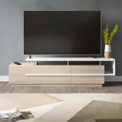 TU MESITA - Mesa Moderna de TV Norris color DunaBlanco 2 puertas
