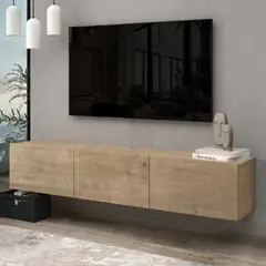 TU MESITA - Mesa de TV Flotante Aquiles color Duna 3 puertas