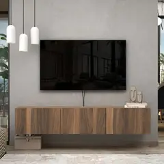 TU MESITA - Mesa de TV Flotante Aquiles color Marrón 3 puertas