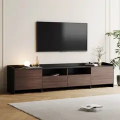 TU MESITA - Mesa de TV Moderna Rodrigo color Marrón 2 cajones