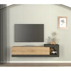 TU MESITA - Mesa Moderna de TV Flotante Pietro color DunaNegro