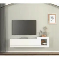 TU MESITA - Mesa Moderna de TV Flotante Pietro color Blanco