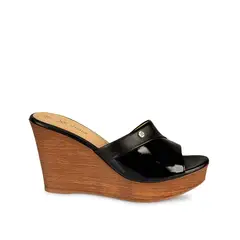 VIALE - Sandalia Slide Casual SOFI-2508 Negro Cuero