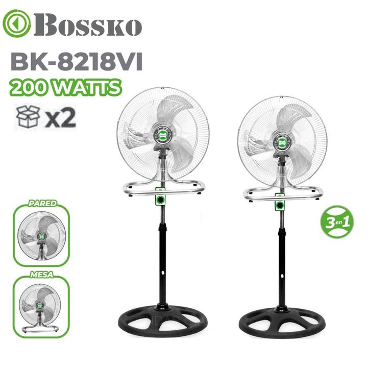 VENTILADOR 3 EN 1 BK-8218VI NG / METAL X 2 UNIDADES