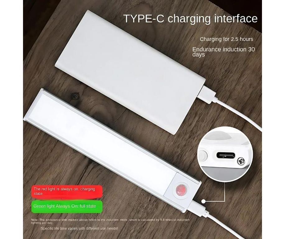 Luz led con sensor de movimiento-recargable-magnética x 40cm