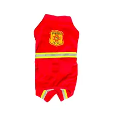 GENERICO - Disfraz Halloween mascotas perros y gatos bombero talla 4