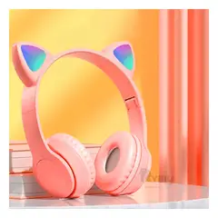 RYBIU IMPORT - Audifonos Forma de Gato en Color Rosado Y+Regalo Stickers
