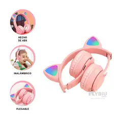 RYBIU IMPORT - Orejeras Funcional con Buen Sonido Rosado Y+Ligas de Regalo