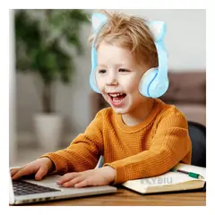 RYBIU IMPORT - Audifonos Forma de Gato en Color Rosado Y+Regalo Stickers