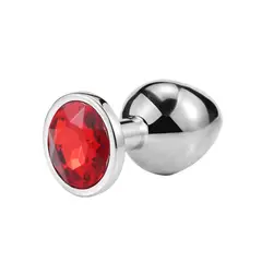 GENERICO - Plug Sex de Metal Estilo Diamante - Talla L Color Rojo