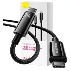 BASEUS - Cable Tipo C a Tipo C Turbo 240W Datos 480mbps 3Metros