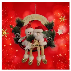 GENERICO - Corona de Navidad colgante para pared y puerta rojo y verde 45 cm