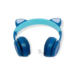 RYBIU IMPORT - Auriculares con Estilo Cat de Tonalidad Azul Y+Gift Stickers