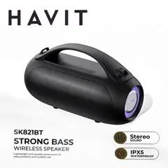HAVIT - Parlante Portatil Bluetooth SK821BT RGB IPX5 Graves potentes 16w
