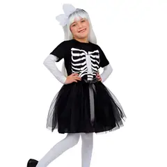 GENERICO - Disfraz Esqueleto Niña Halloween
