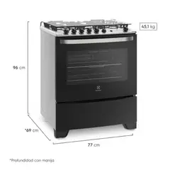 ELECTROLUX - Cocina Freestanding a Gas con 5 quemadores 76USM