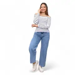 GENERICO - Mujer Polos Rumbera M Larga Col-13 Celeste