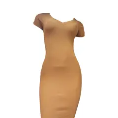 GENERICO - Mujer Vestido Cuello V Mc Col-20 Camel