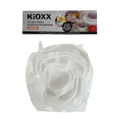 KIOXX - Set de 6 Tapas Elasticas Reutilizables Circulares de Silicona