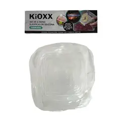 KIOXX - Set de 6 Tapas Elasticas Reutilizables Cuadradas de Silicona