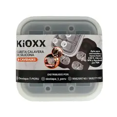 KIOXX - Cubeta de Hielo Calavera de Silicona 6 Cavidades Negro