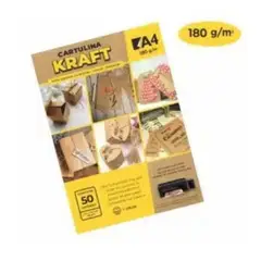 GENERICO - Cartulina kraft A4 180gr- pack 50 unid