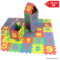 INSPIRA - Alfombra Cuadrada Rompecabezas letras o números para Niños 14x14cm