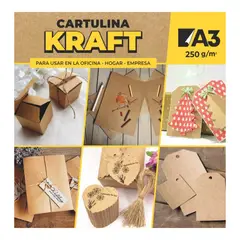 GENERICO - Cartulina kraft A3 250gr- pack 50 unid