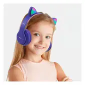 RYBIU IMPORT - Auriculares Led de Diseño de Gato Morado Y+Regalo Agendita