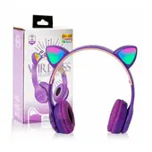 RYBIU IMPORT - Auriculares Led de Diseño de Gato Morado Y+Regalo Agendita