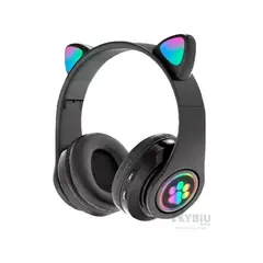 RYBIU IMPORT - Auriculares Led de Diseño de Gato Negro Y+Regalo Agendita