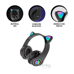 RYBIU IMPORT - Orejeras Funcional con Buen Sonido Negro Y+Ligas de Regalo