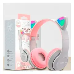 RYBIU IMPORT - Audifonos con Tematica de Gato y con Luces en Tono Plomo