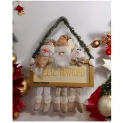 GENERICO - Adorno Letrero De Navidad Papa Noel Reno Y Nieve